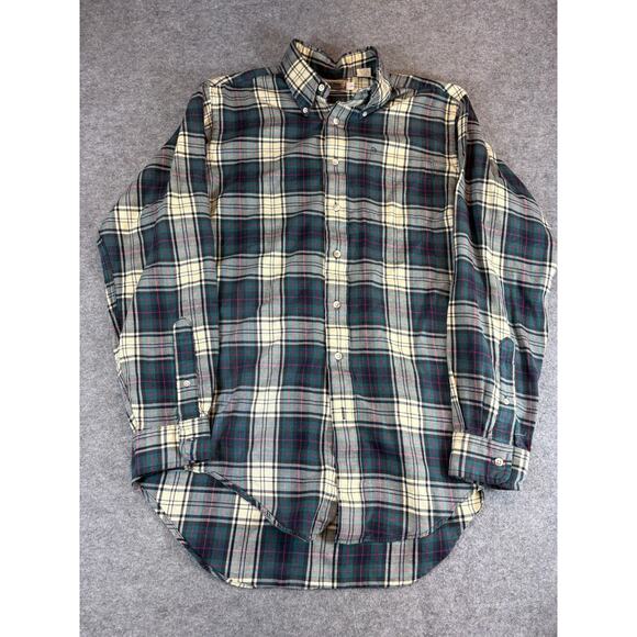 Vintage 90s LL Bean Rangely Flannel Plaid Button Down Shirt Mens L Work Casual - Picture 1 of 9
